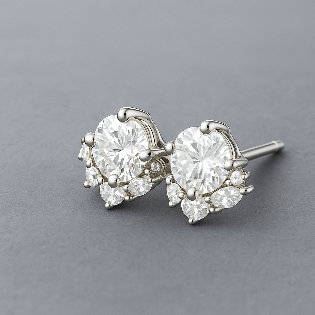 Elegant American Diamond Floral Studs