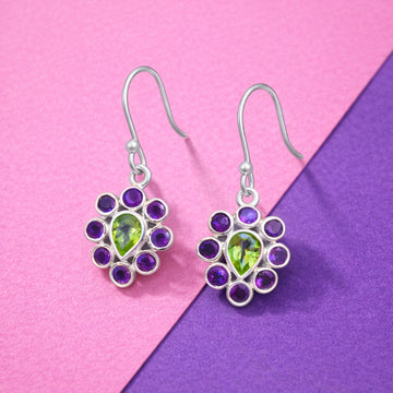Amethyst & Peridot Dangle Earring