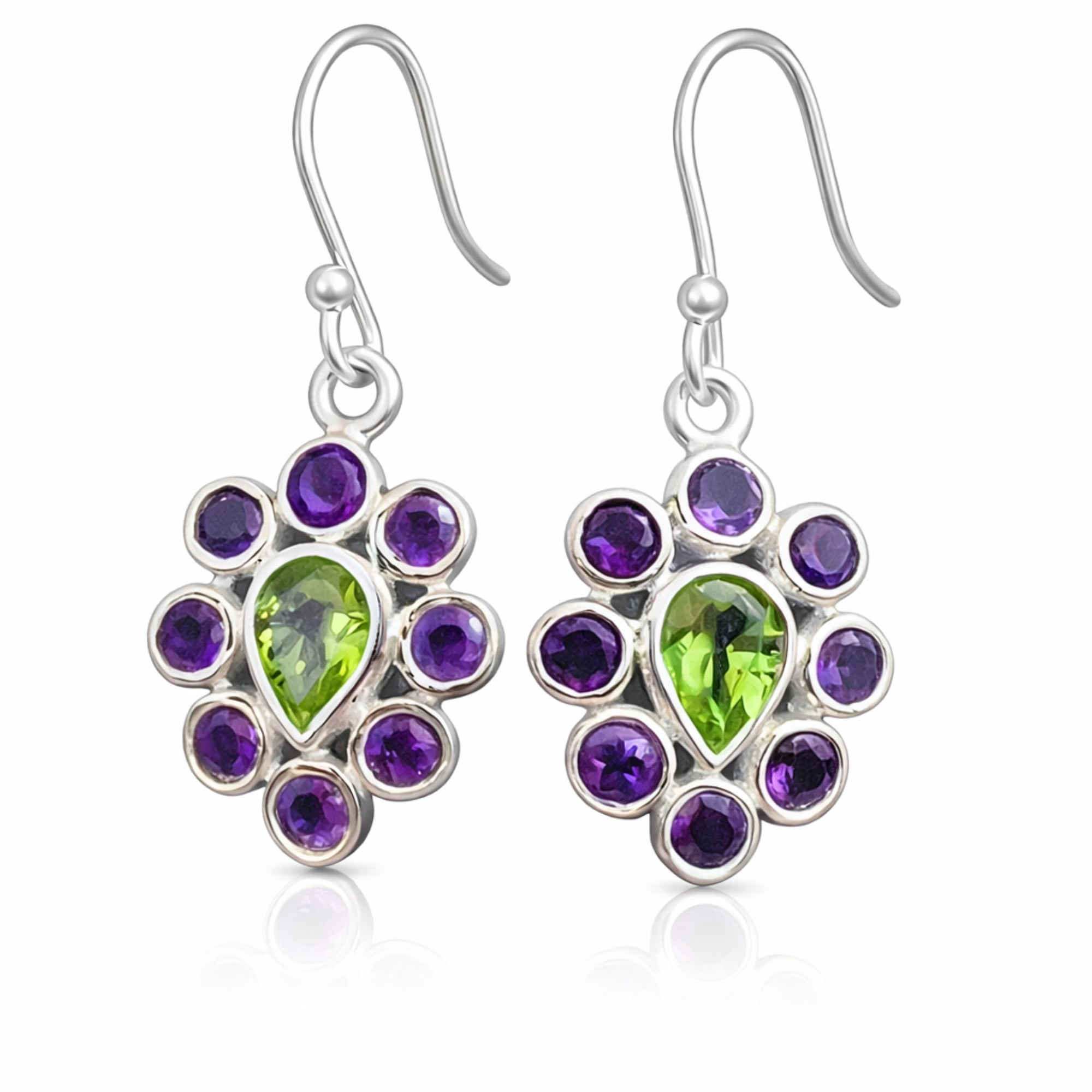 Amethyst & Peridot Dangle Earring
