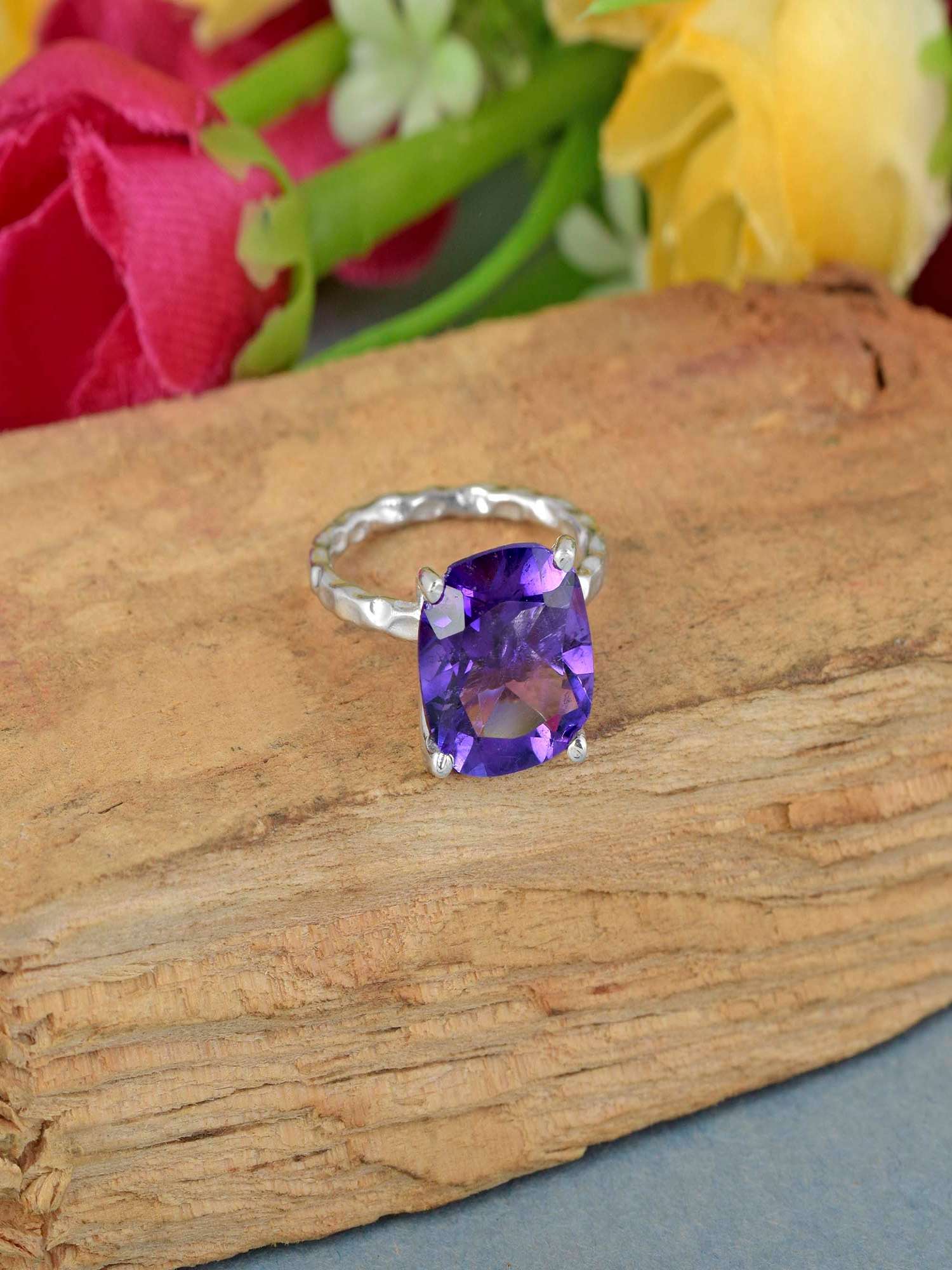 Vibrant Purple Gemstone Statement Ring