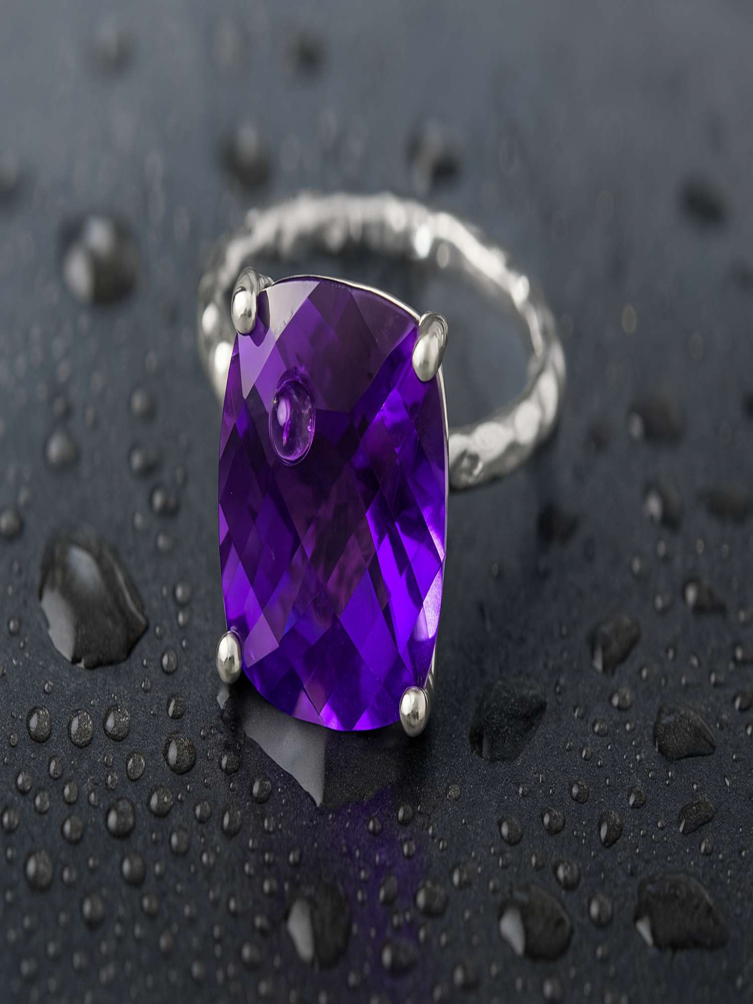 Vibrant Purple Gemstone Statement Ring