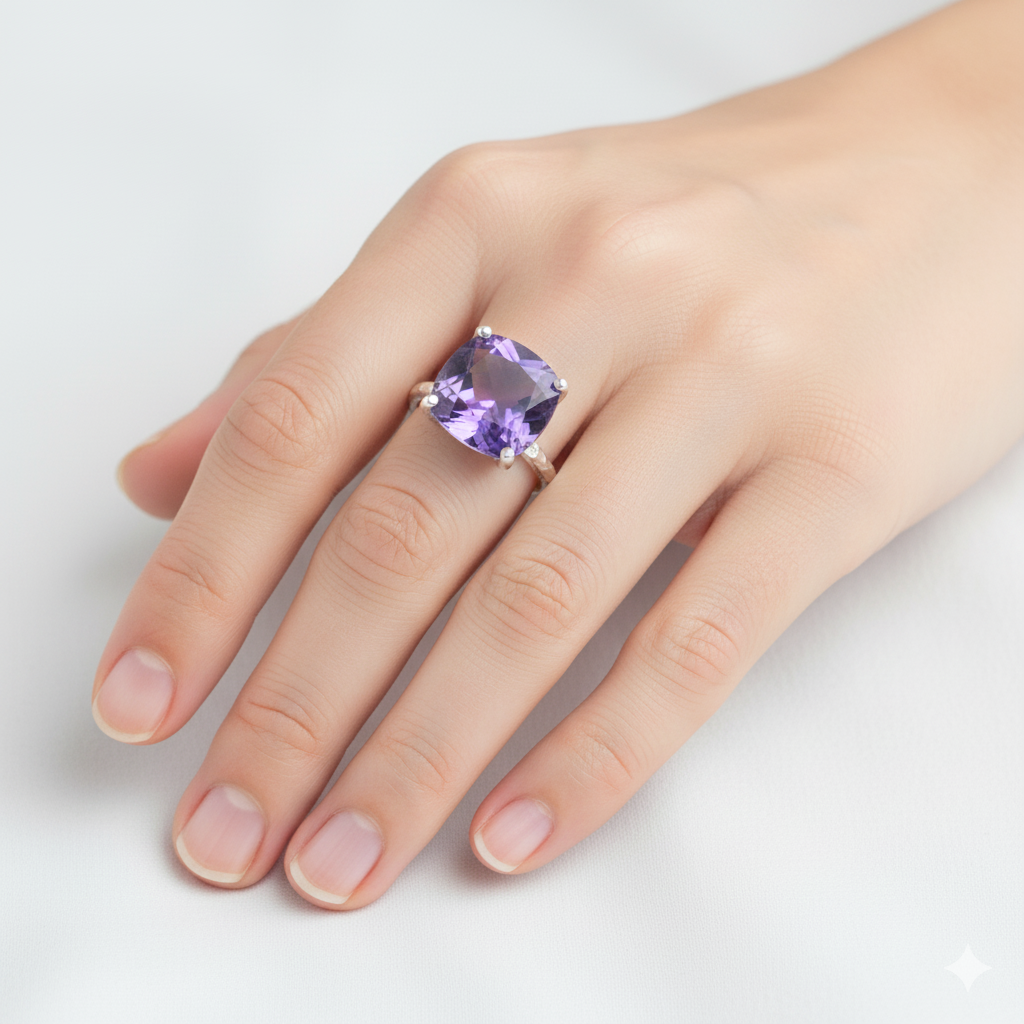 Vibrant Purple Gemstone Statement Ring