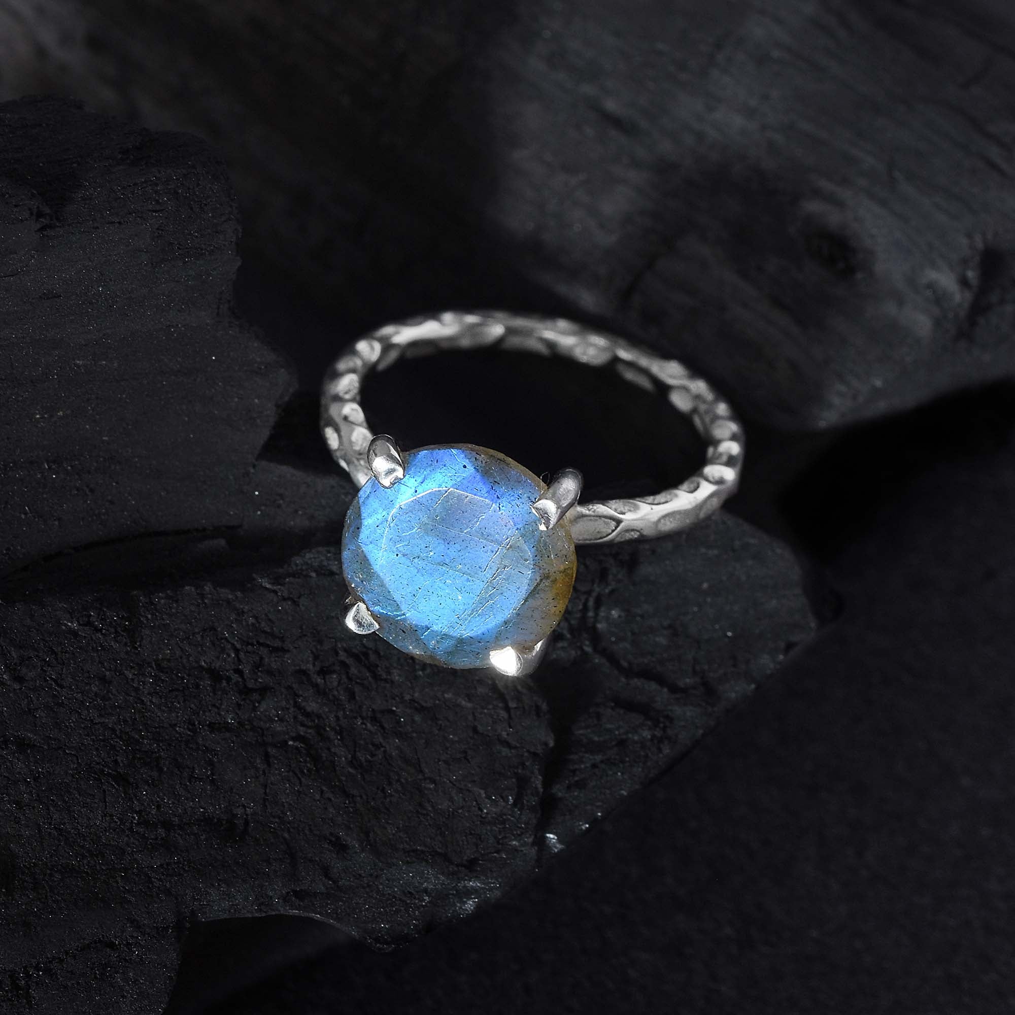 Labradorite Solitaire Ring