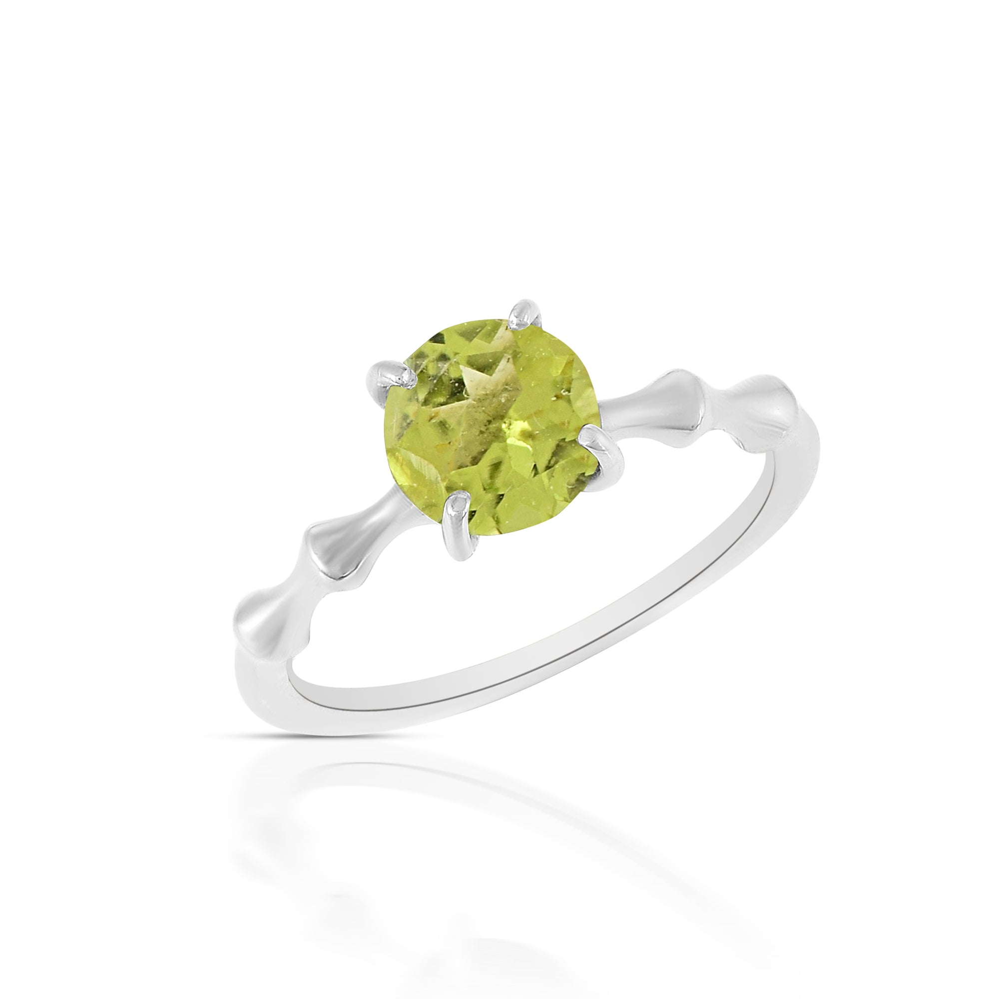 Oval Peridot Silver Ring