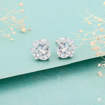 Elegant American Diamond Floral Studs