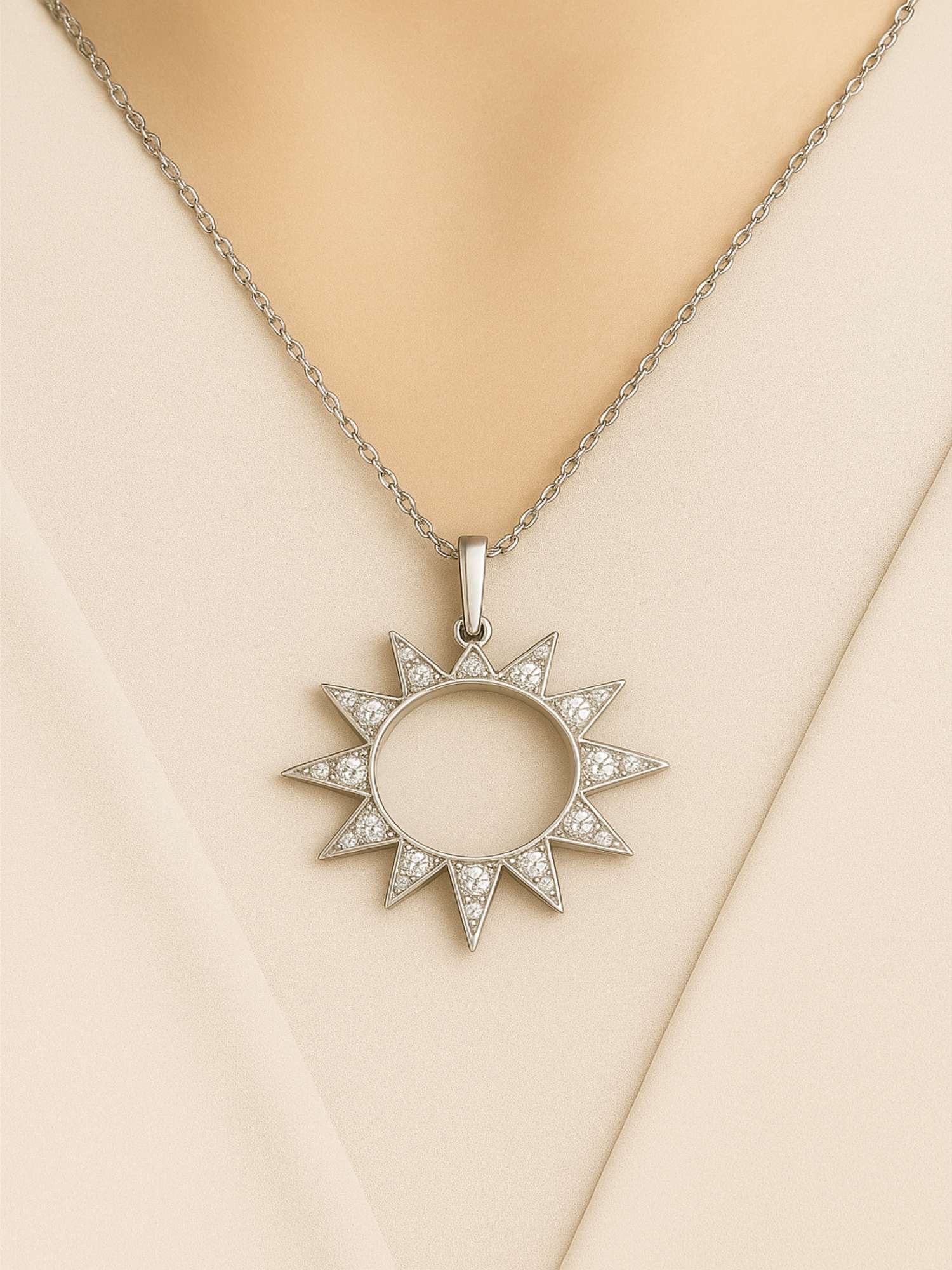 CZ Sun Pendant