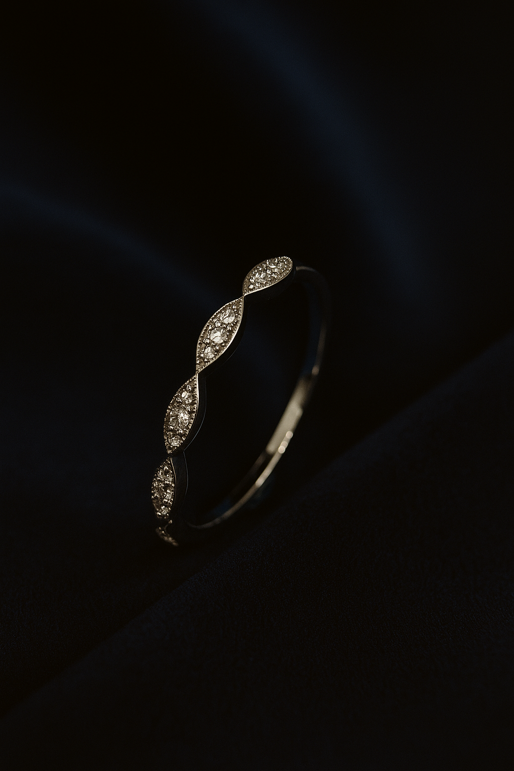 Silver Marquise-Style CZ Adjustable Ring