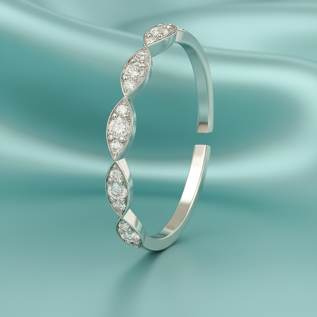 Silver Marquise-Style CZ Adjustable Ring
