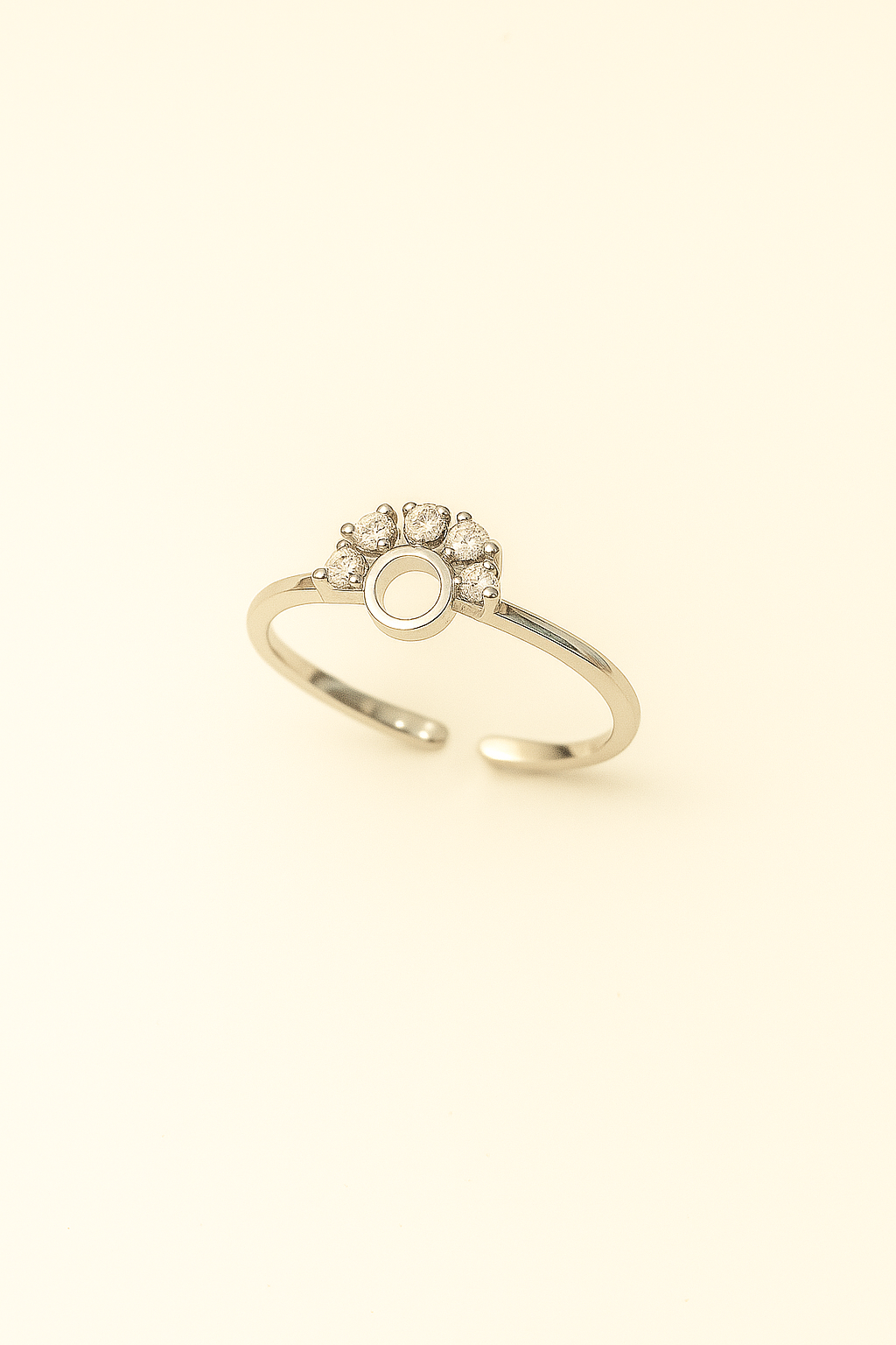 Crown Motif Sparkling CZ Ring