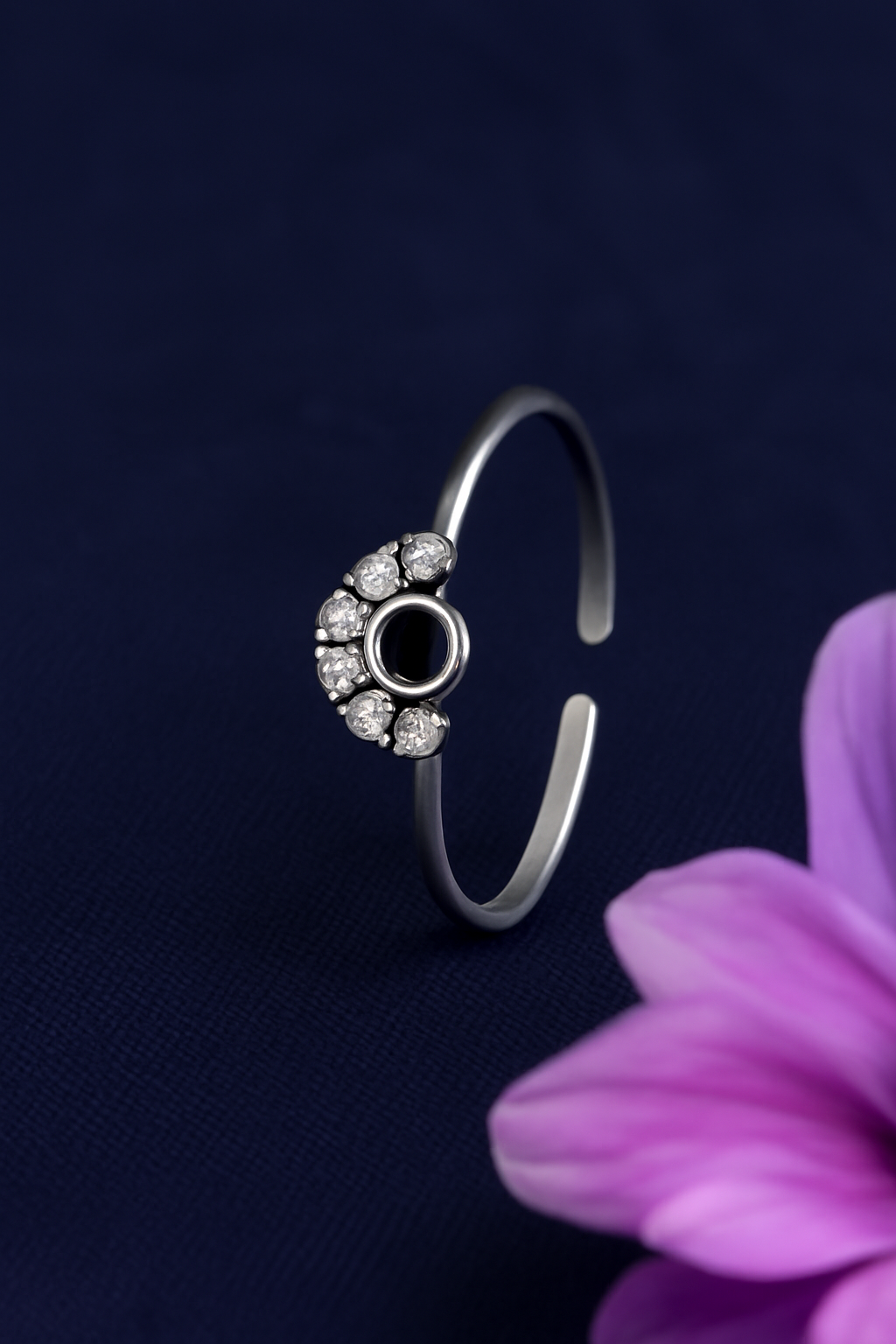 Crown Motif Sparkling CZ Ring