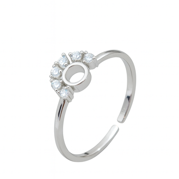 Crown Motif Sparkling CZ Ring