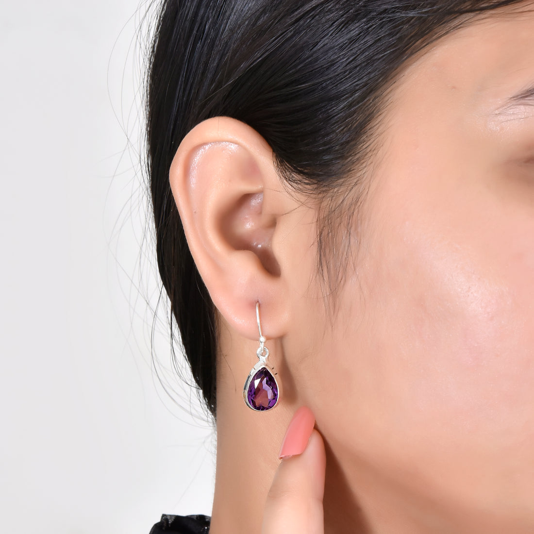 Purple Amethyst Teardrop Dangles