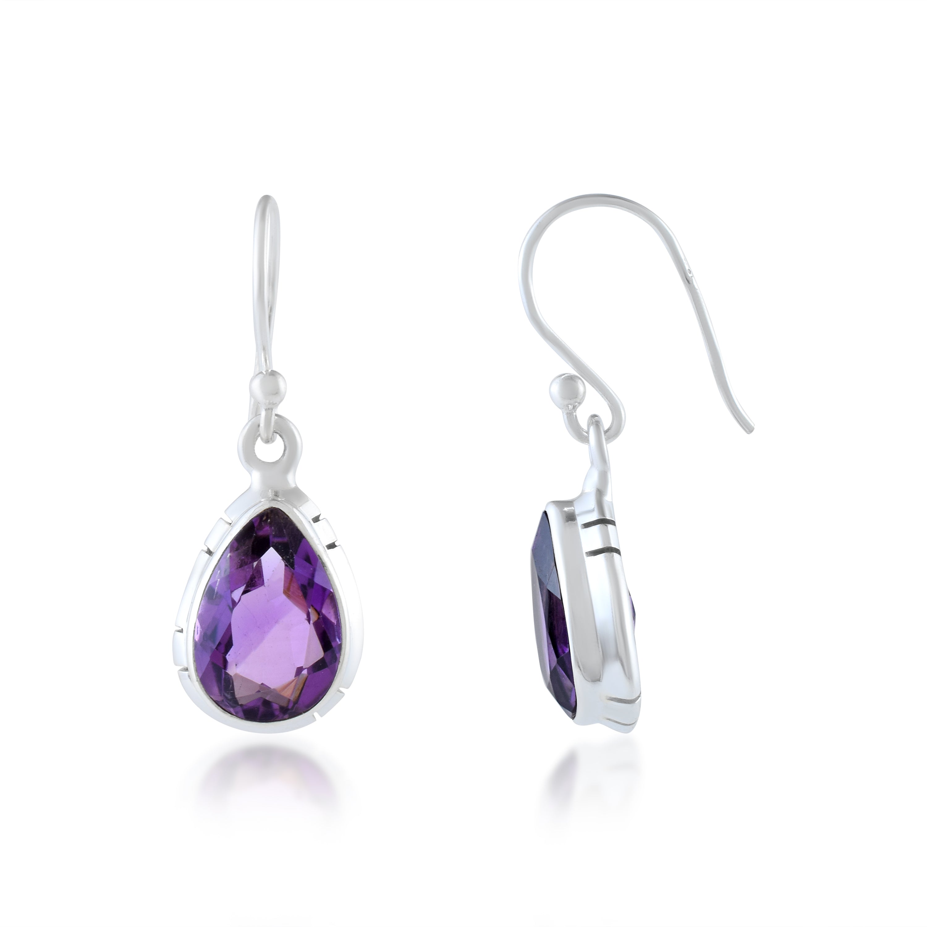 Purple Amethyst Teardrop Dangles