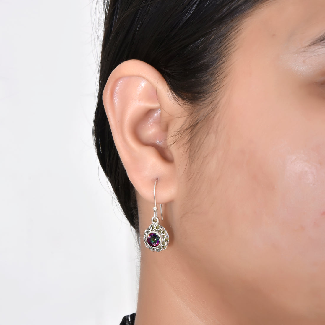 Rainbow Mystic Quartz Dangle Earrings