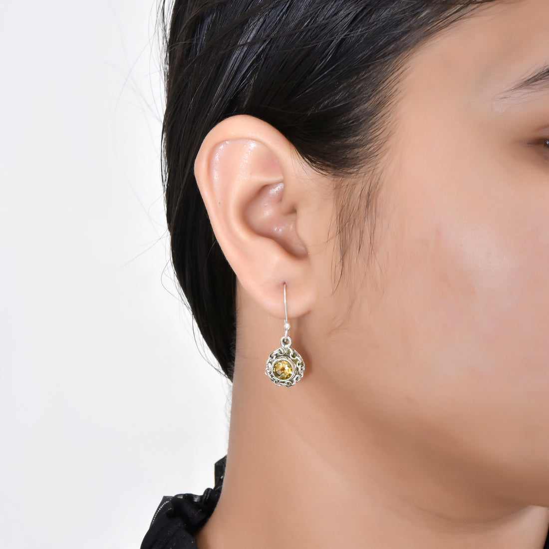 Citrine Vintage Style Drop Earrings
