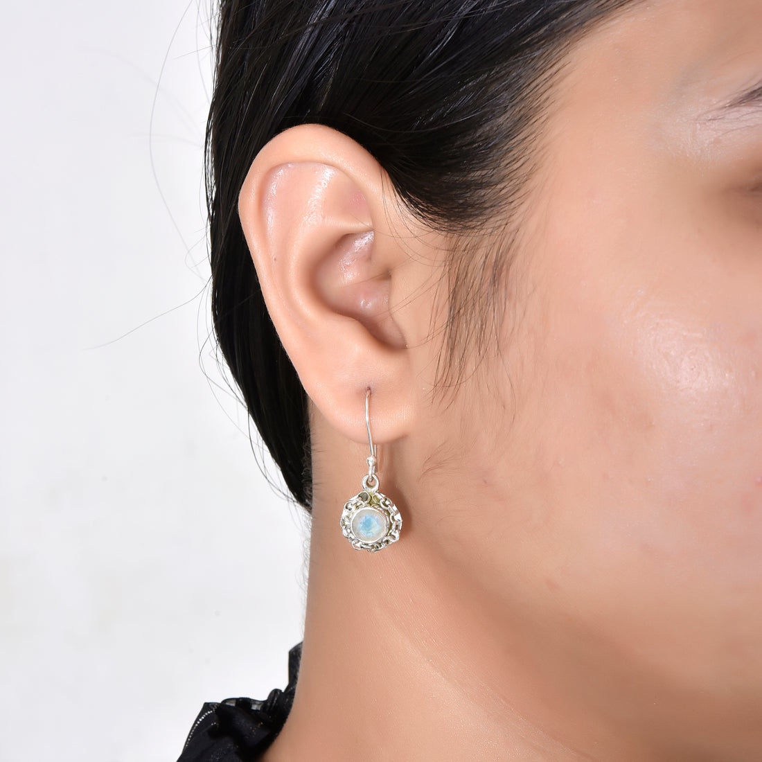 Moonstone Vintage Silver Dangle Earrings