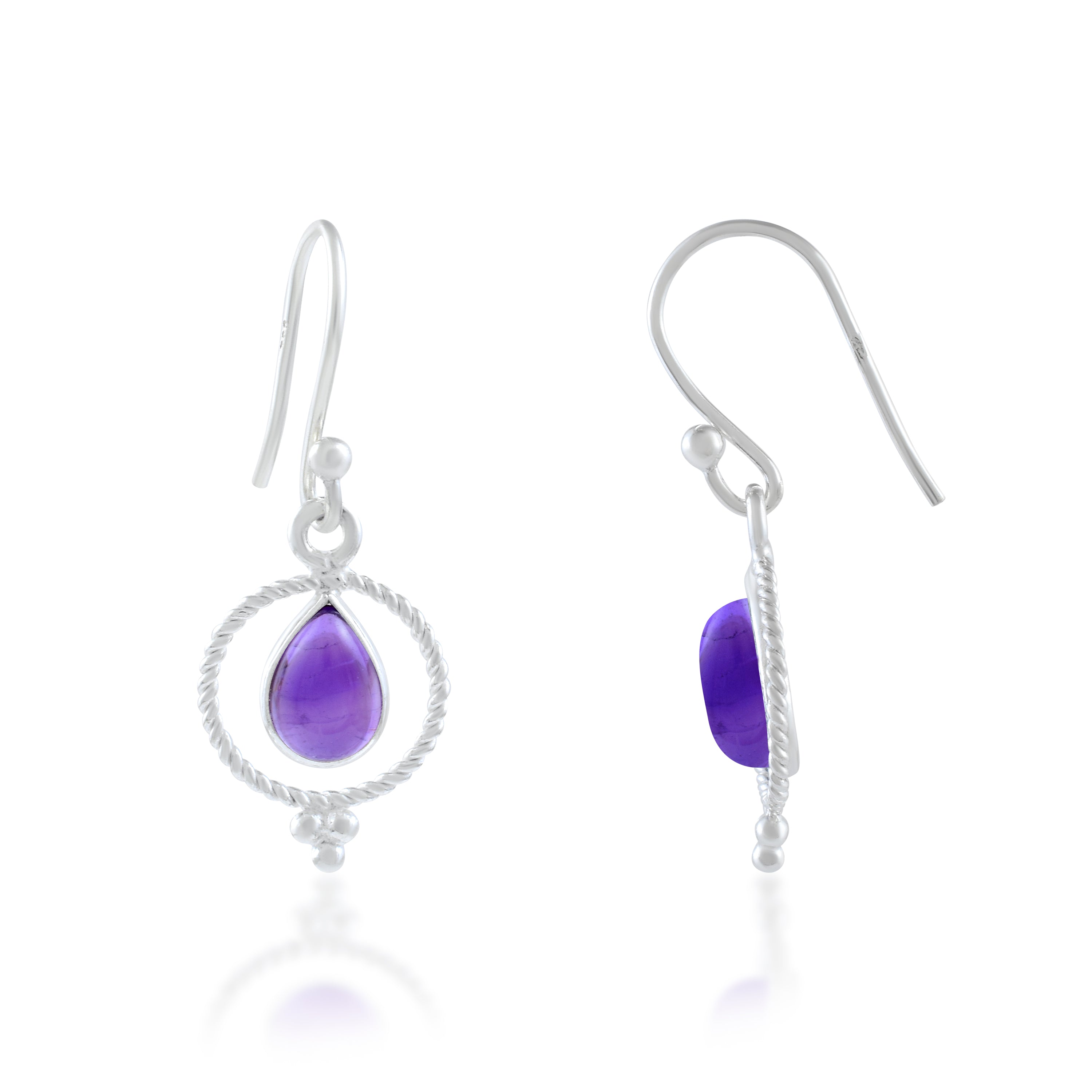 Amethyst Twisted Rope Frame Dangles