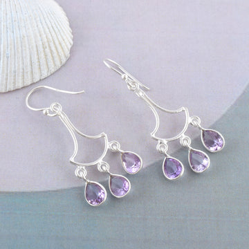 Amethyst Multi-Stone Drop Earrings