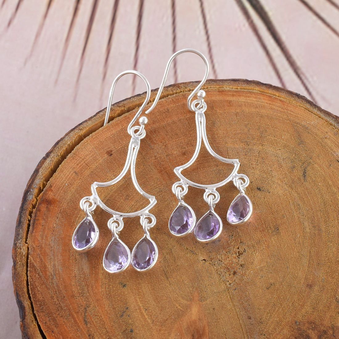 Amethyst Multi-Stone Drop Earrings