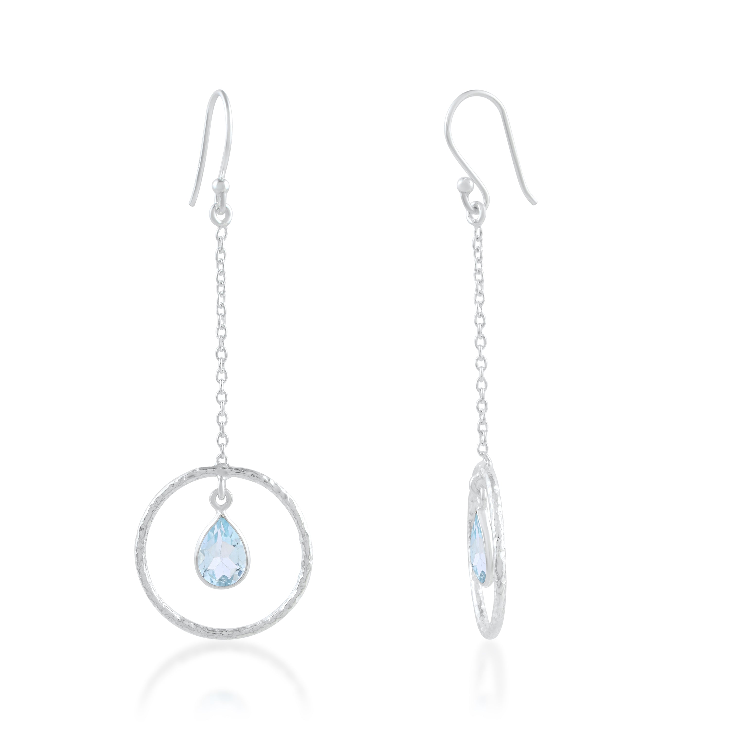Icy Blue Topaz Celestial Orbit Dangles