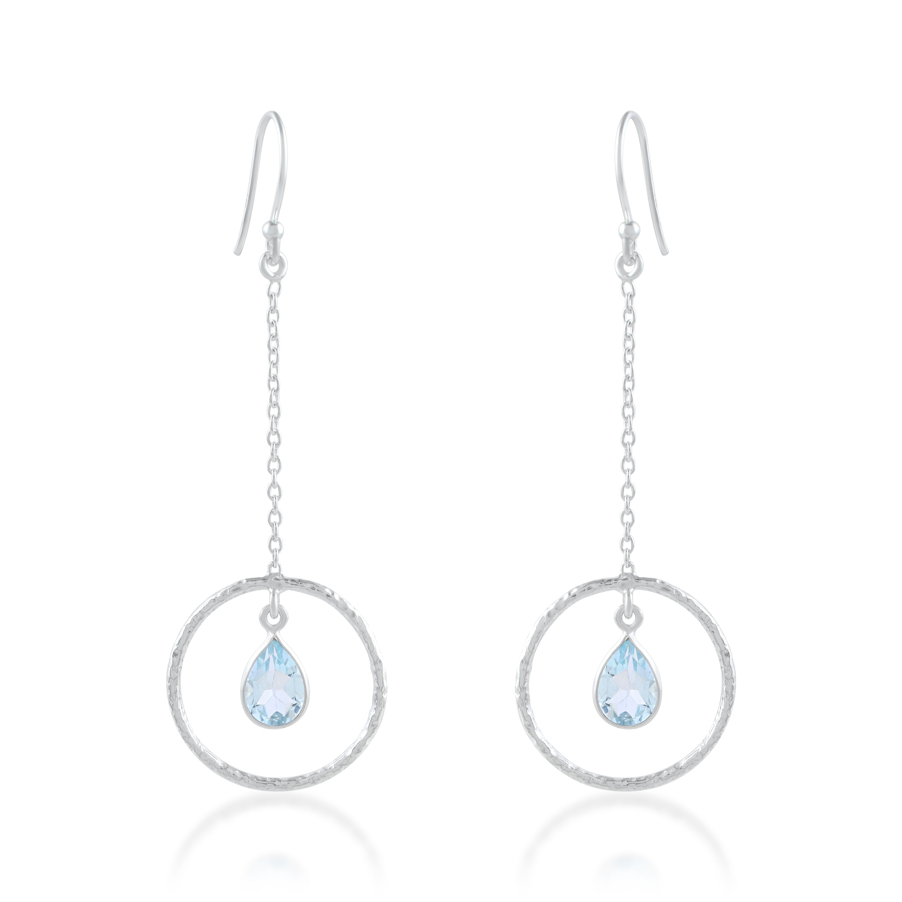 Icy Blue Topaz Celestial Orbit Dangles