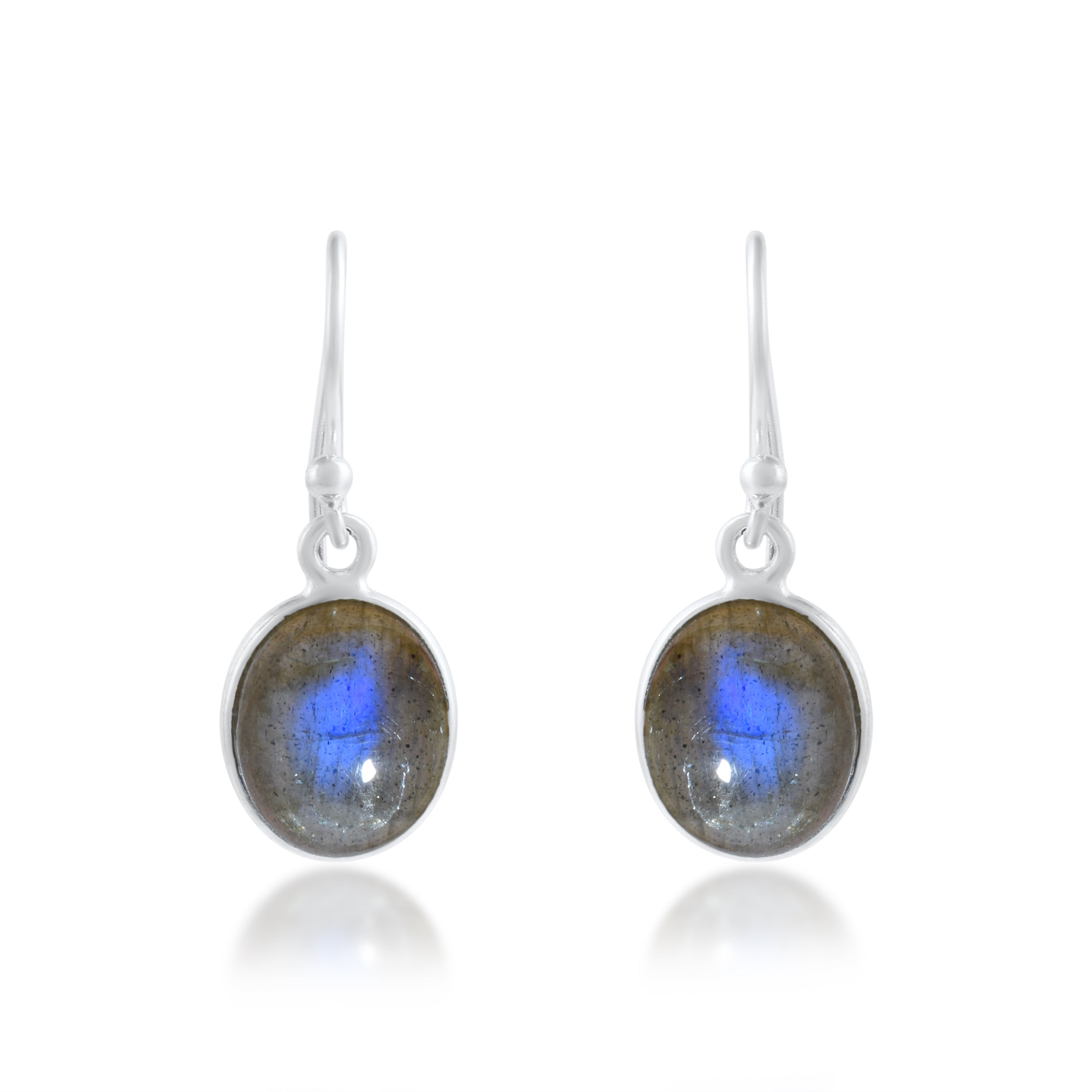 Mystical Labradorite Oval Bezel Dangles