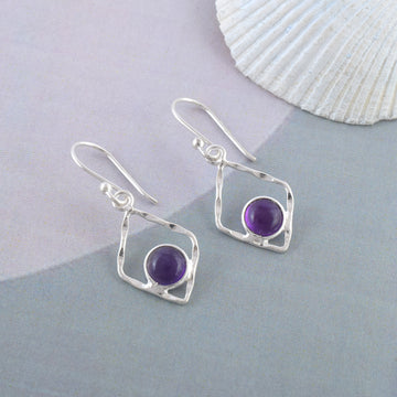 Celestial Amethyst Geometric Dangles