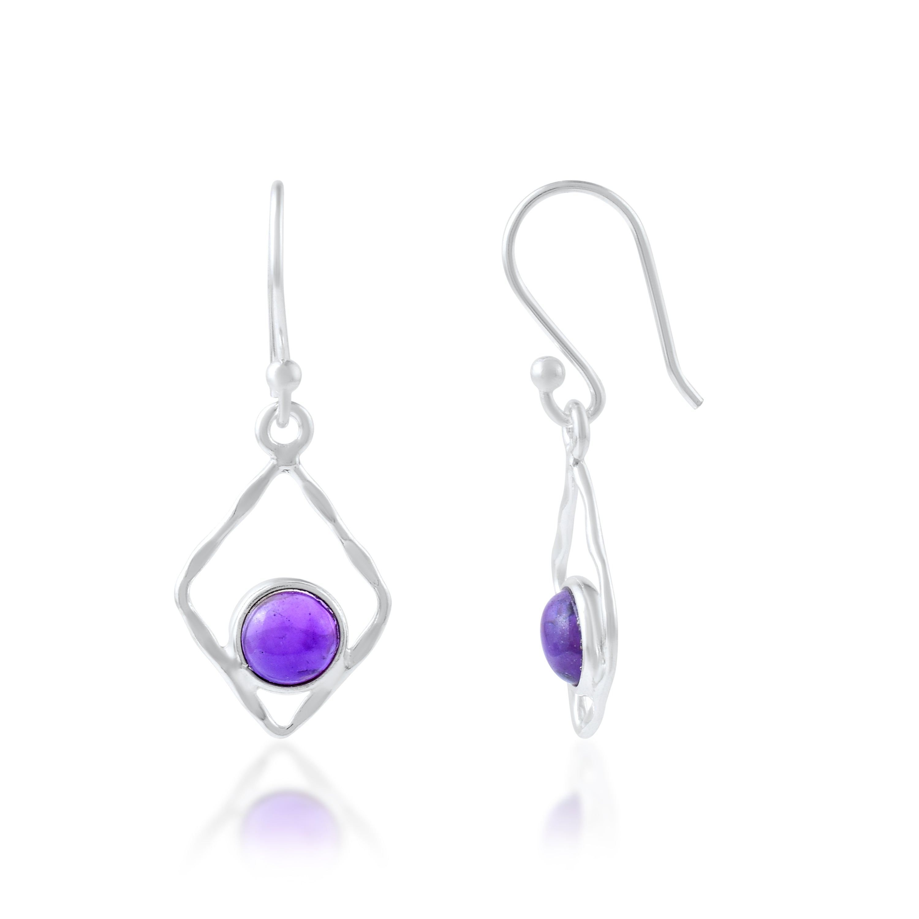 Celestial Amethyst Geometric Dangles
