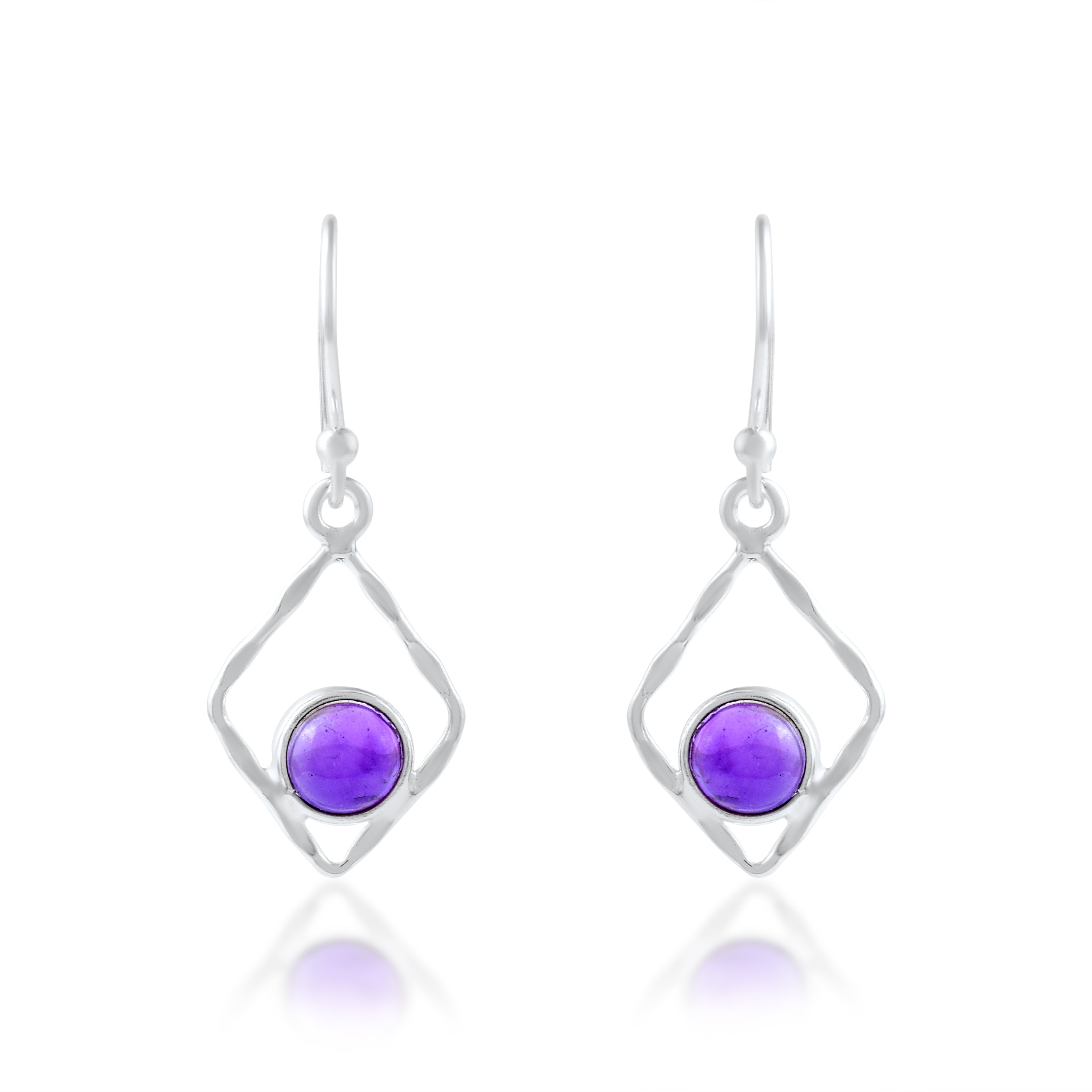 Celestial Amethyst Geometric Dangles