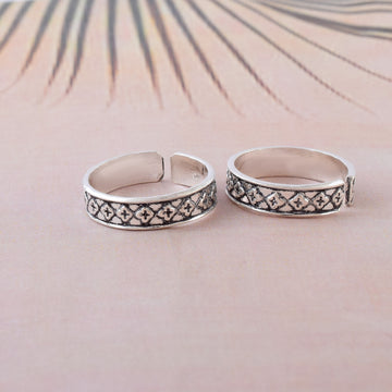 Oxidized Silver Toe Rings