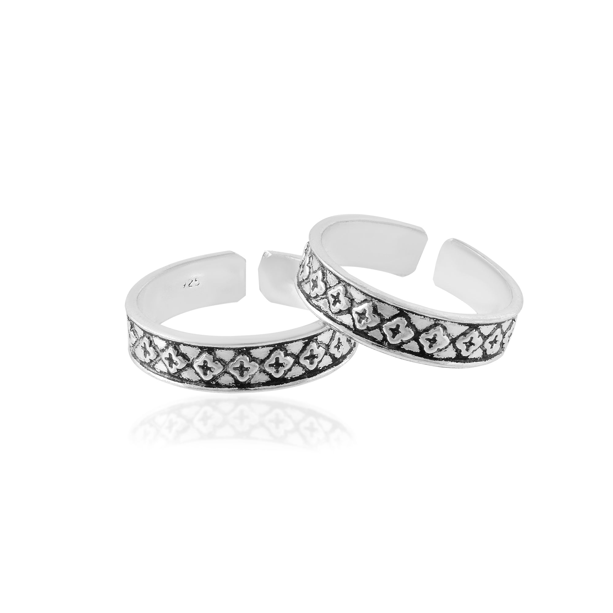 Oxidized Silver Toe Rings