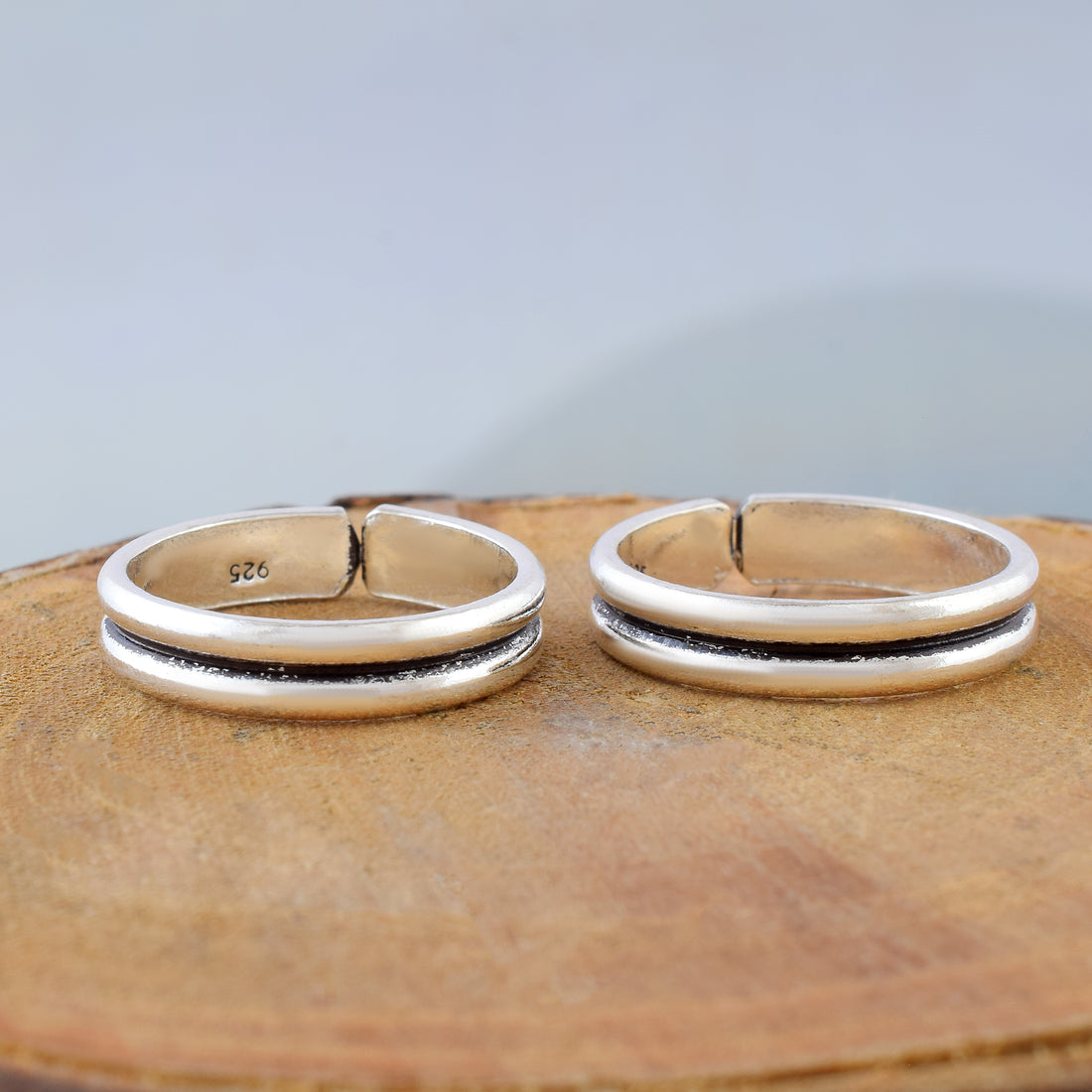 Double Band Silver Toe Rings