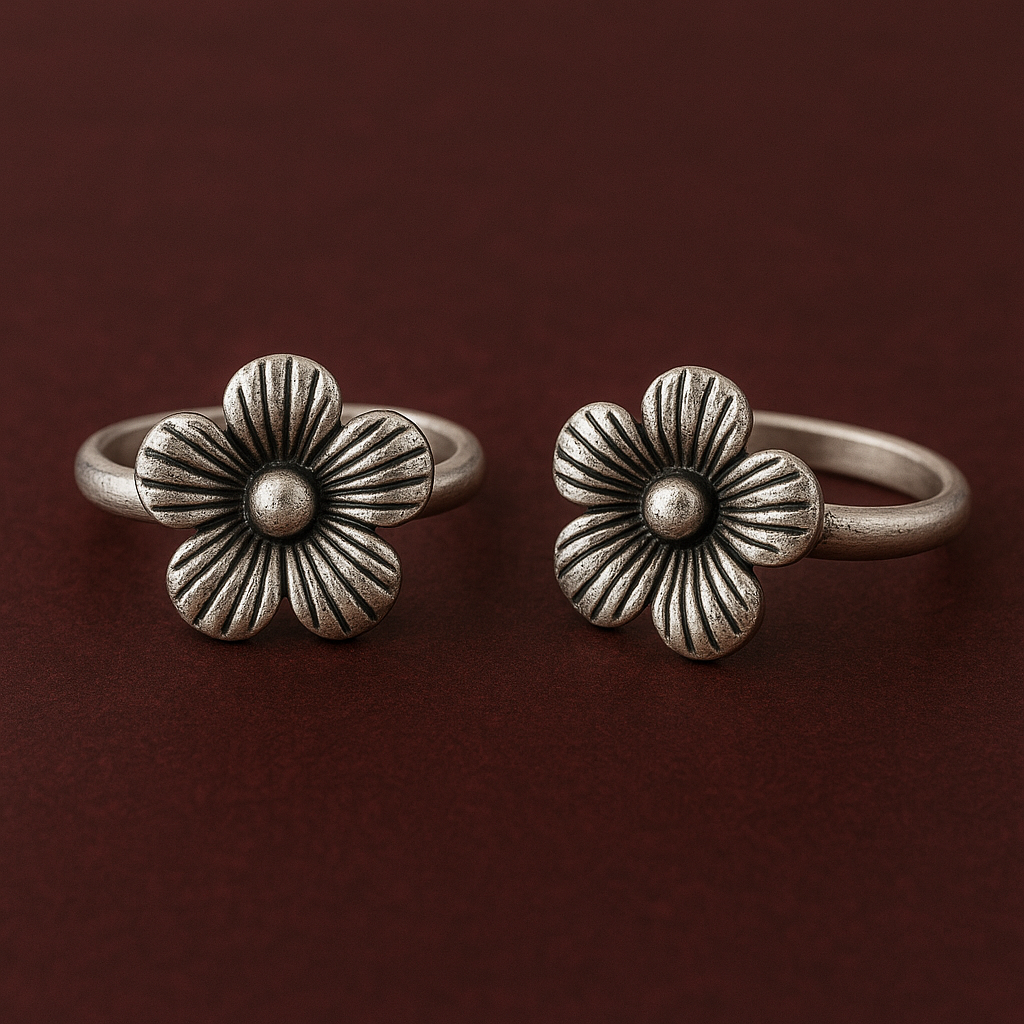 Oxidized Bold Flower Bichiya