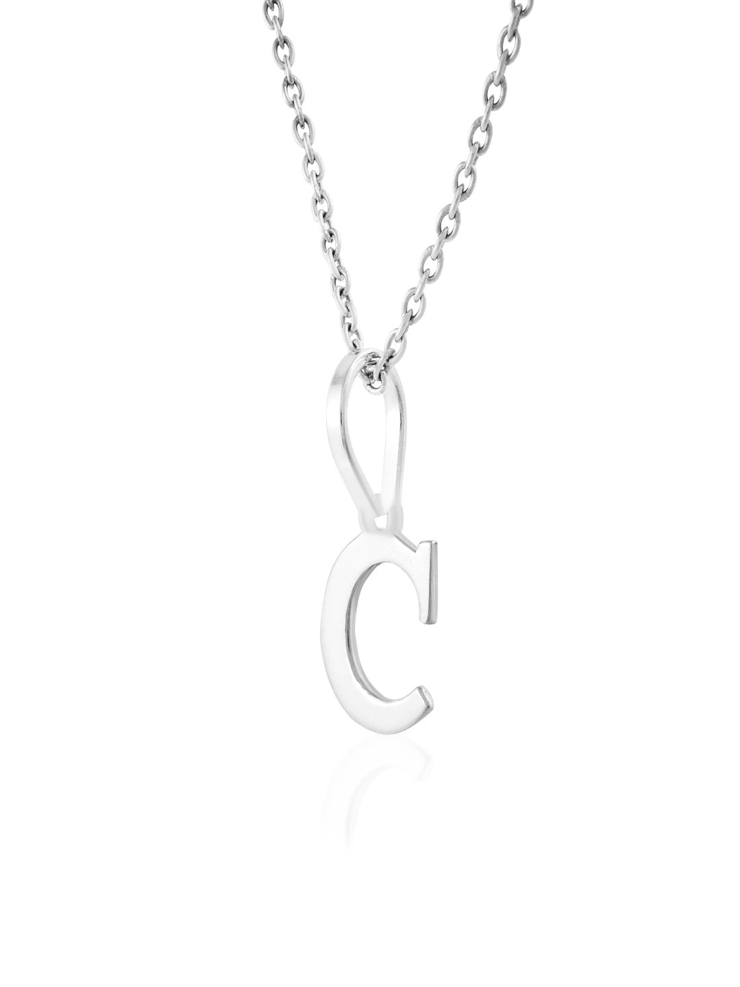 Silver C Charm Pendant