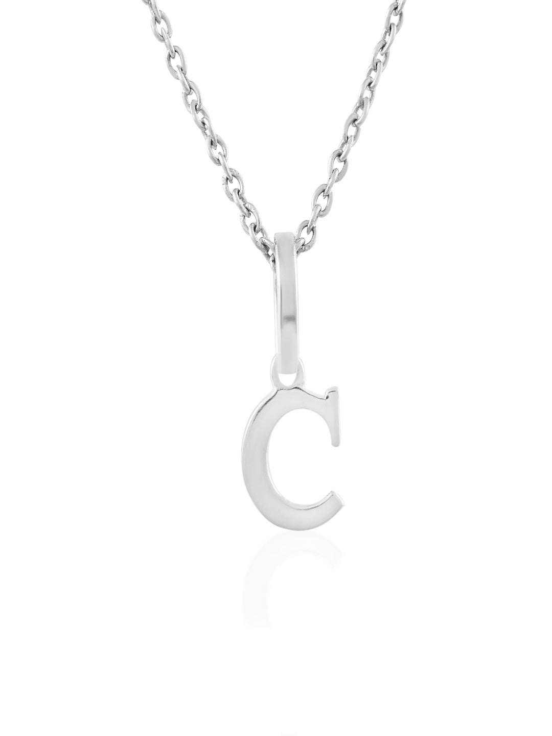Silver C Charm Pendant