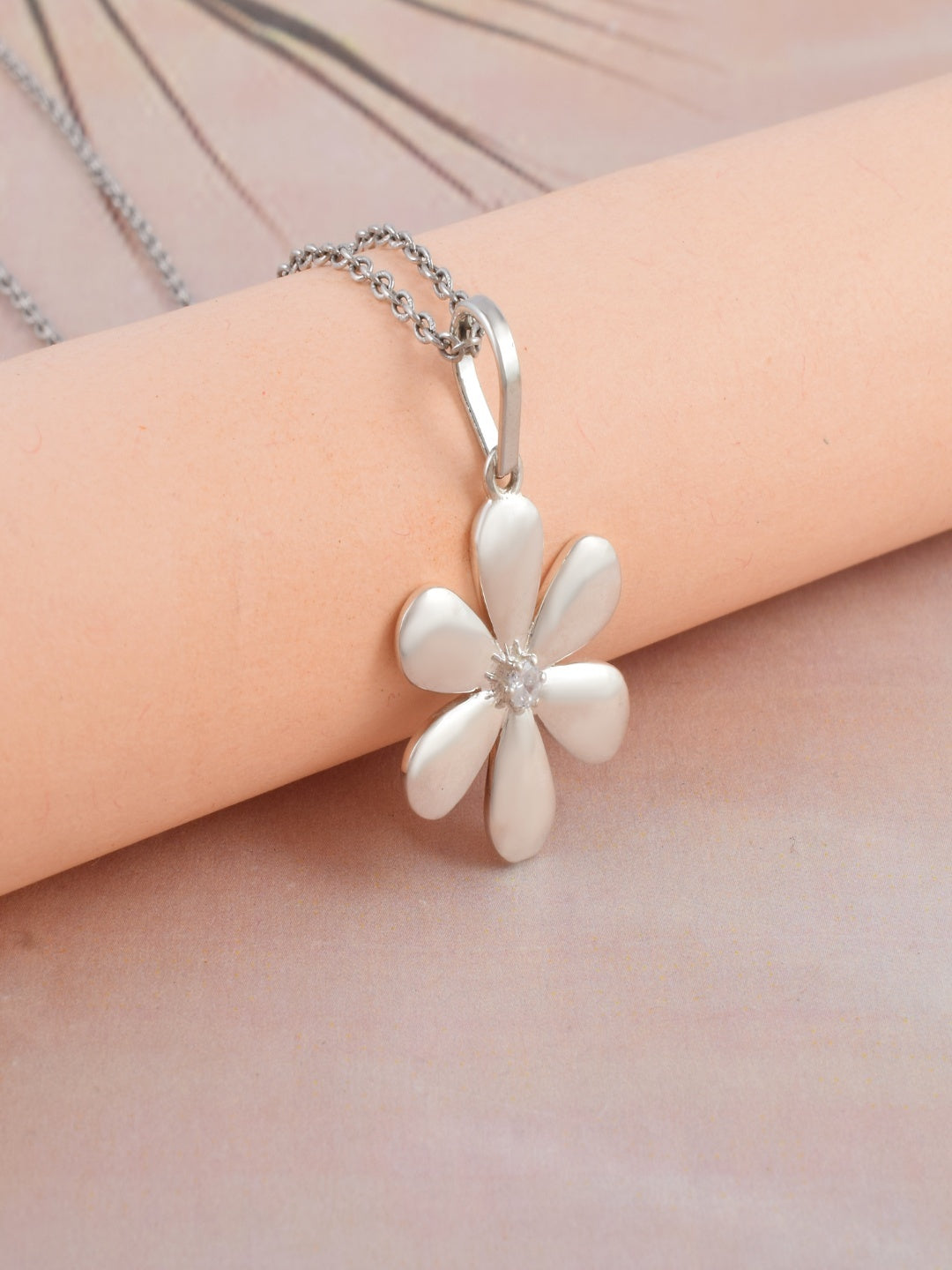 Silver Floral Blossom Pendant