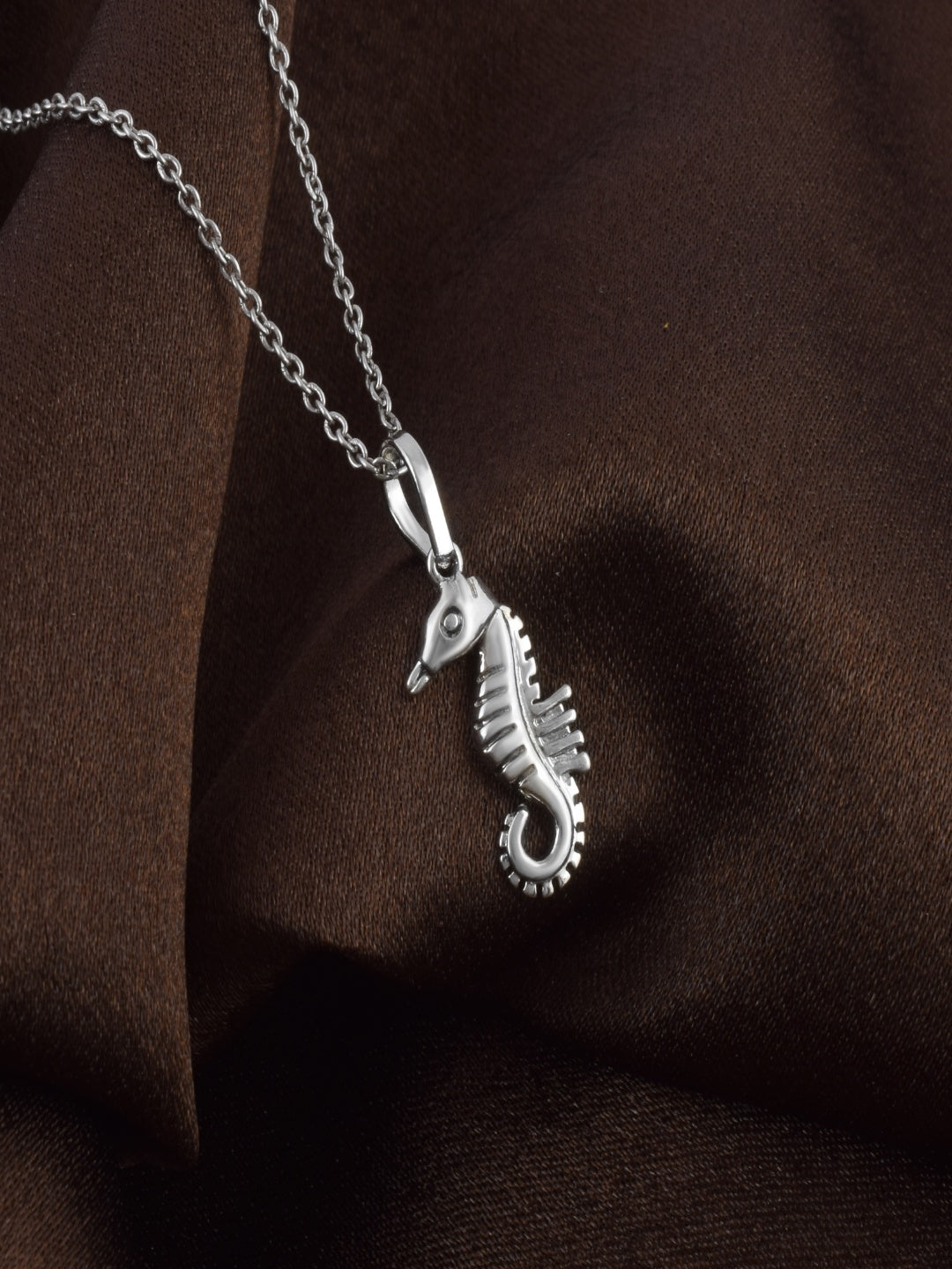 Silver Nautical Seahorse Pendant