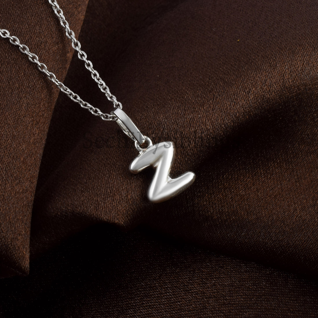Silver Bold Initial 'Z' Pendant