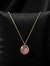 Gold Plated Rose Quartz Pear Drop Pendant