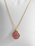 Gold Ruby Rose Pear Drop Gold Plated Pendant