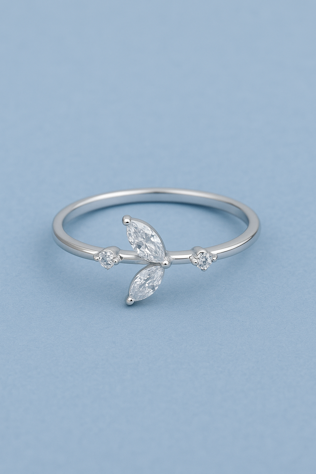 Dainty Nature-Inspired CZ Branch Ring