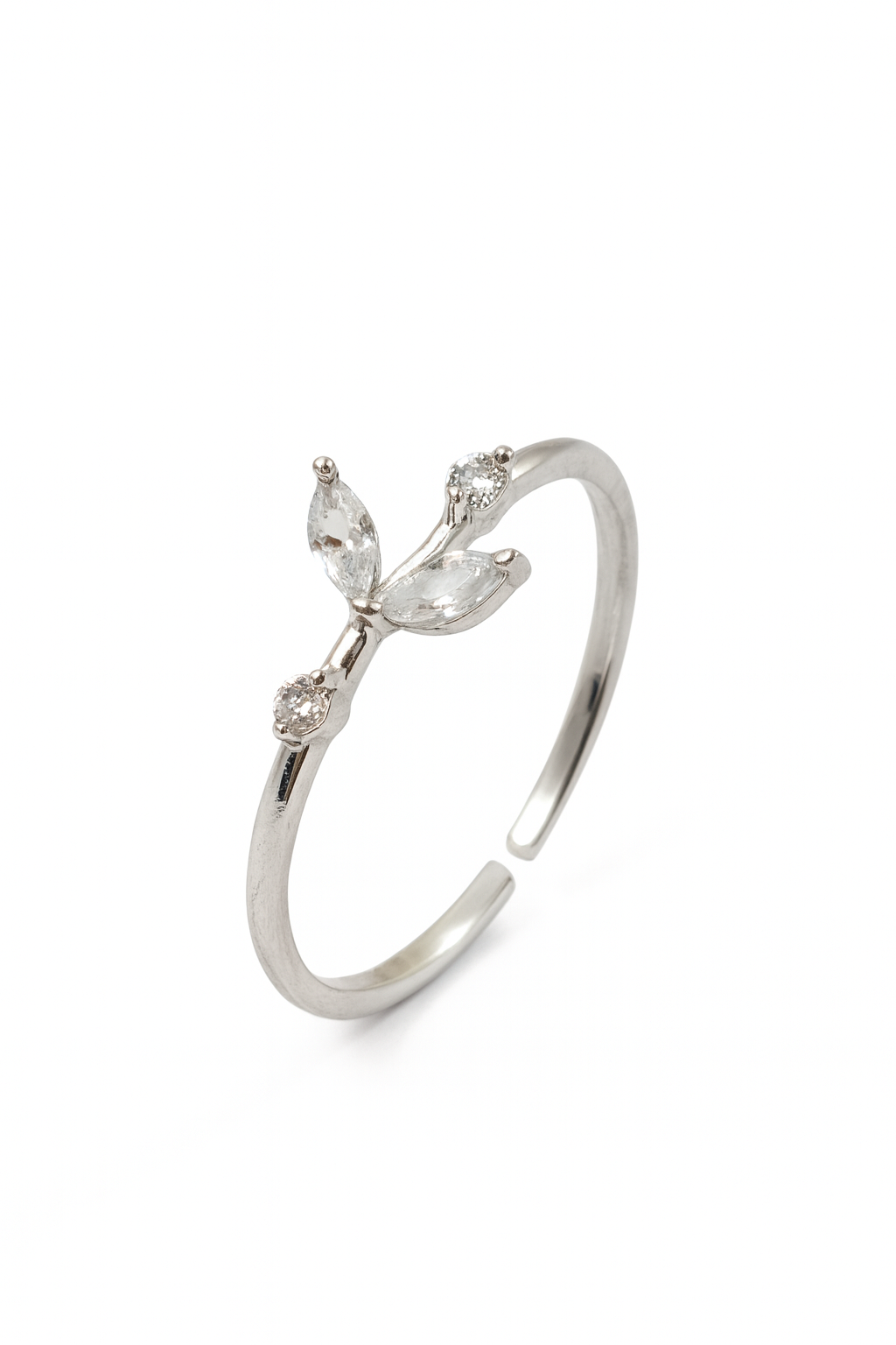 Dainty Nature-Inspired CZ Branch Ring