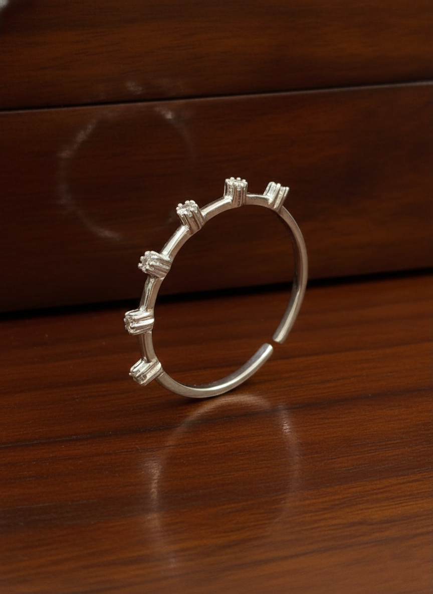Multi Stone CZ Adjustable Band