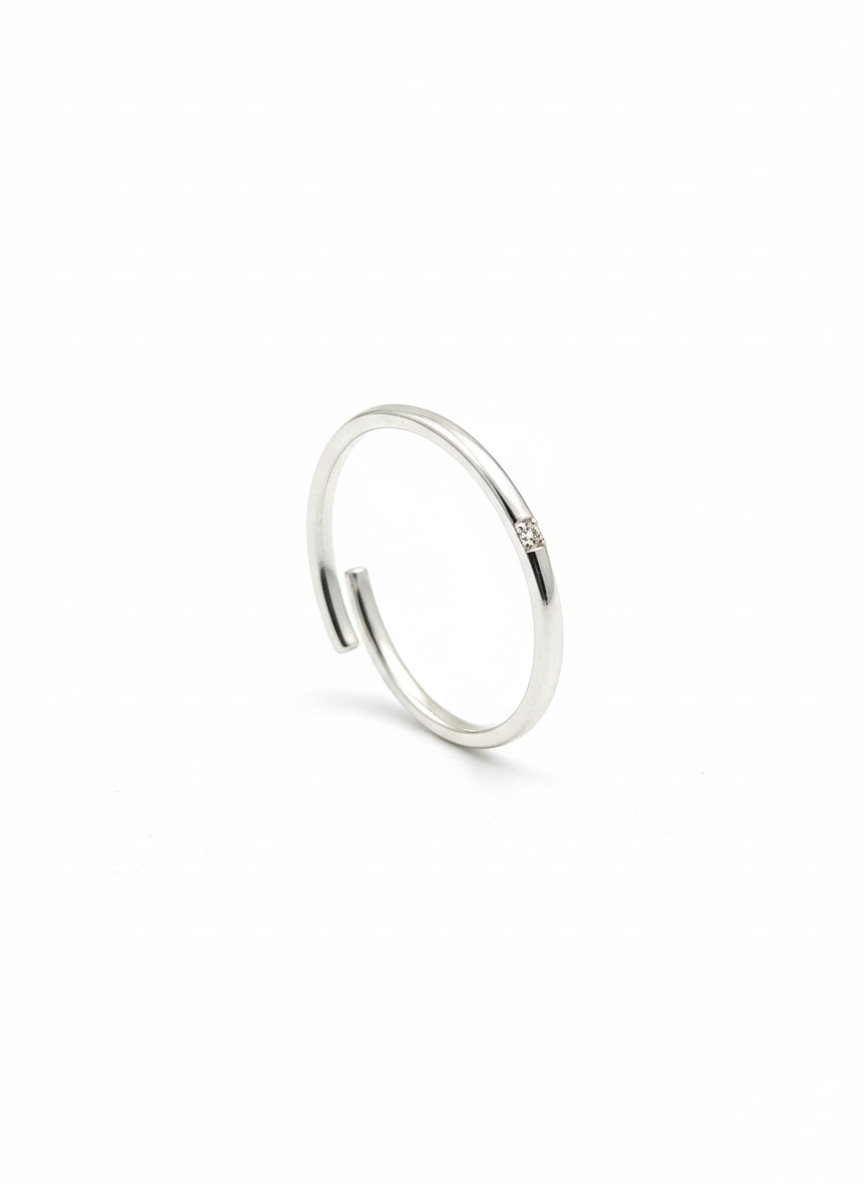 Ultra-Minimalist Single-Stone CZ Ring