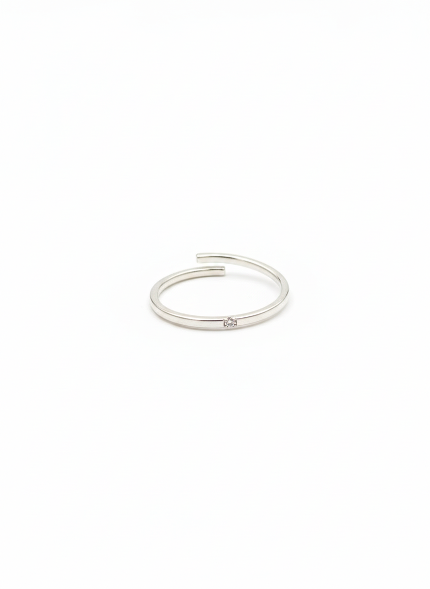 Ultra-Minimalist Single-Stone CZ Ring