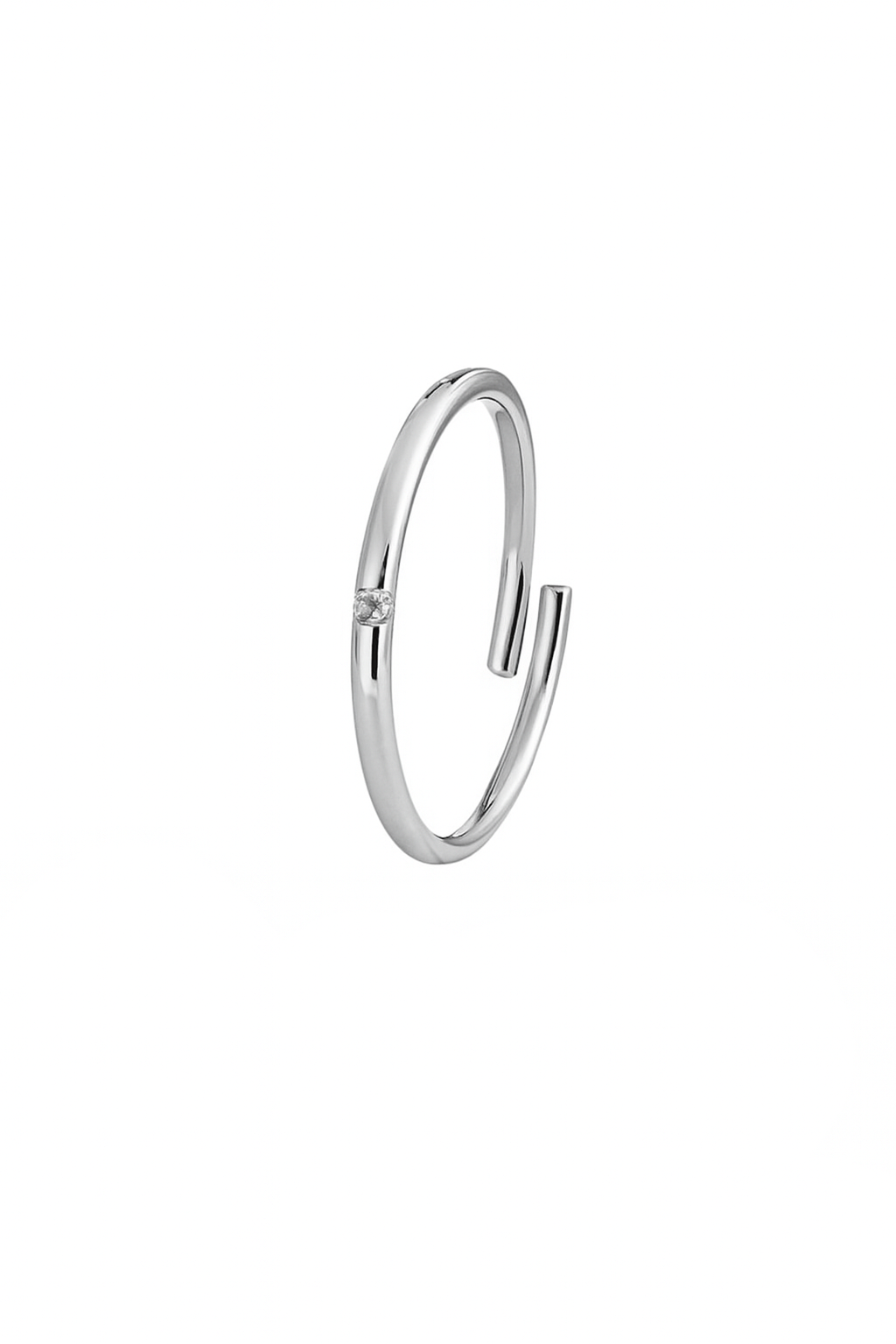 Ultra-Minimalist Single-Stone CZ Ring