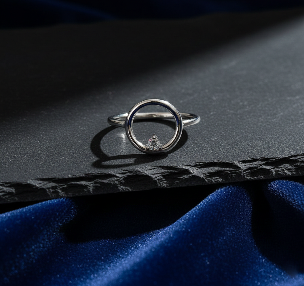 Round CZ Adjustable Ring