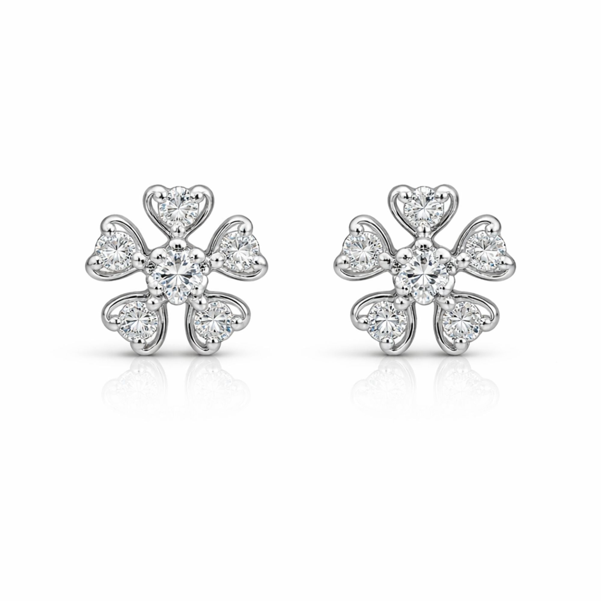 Sparkling CZ Floral Blossom Studs