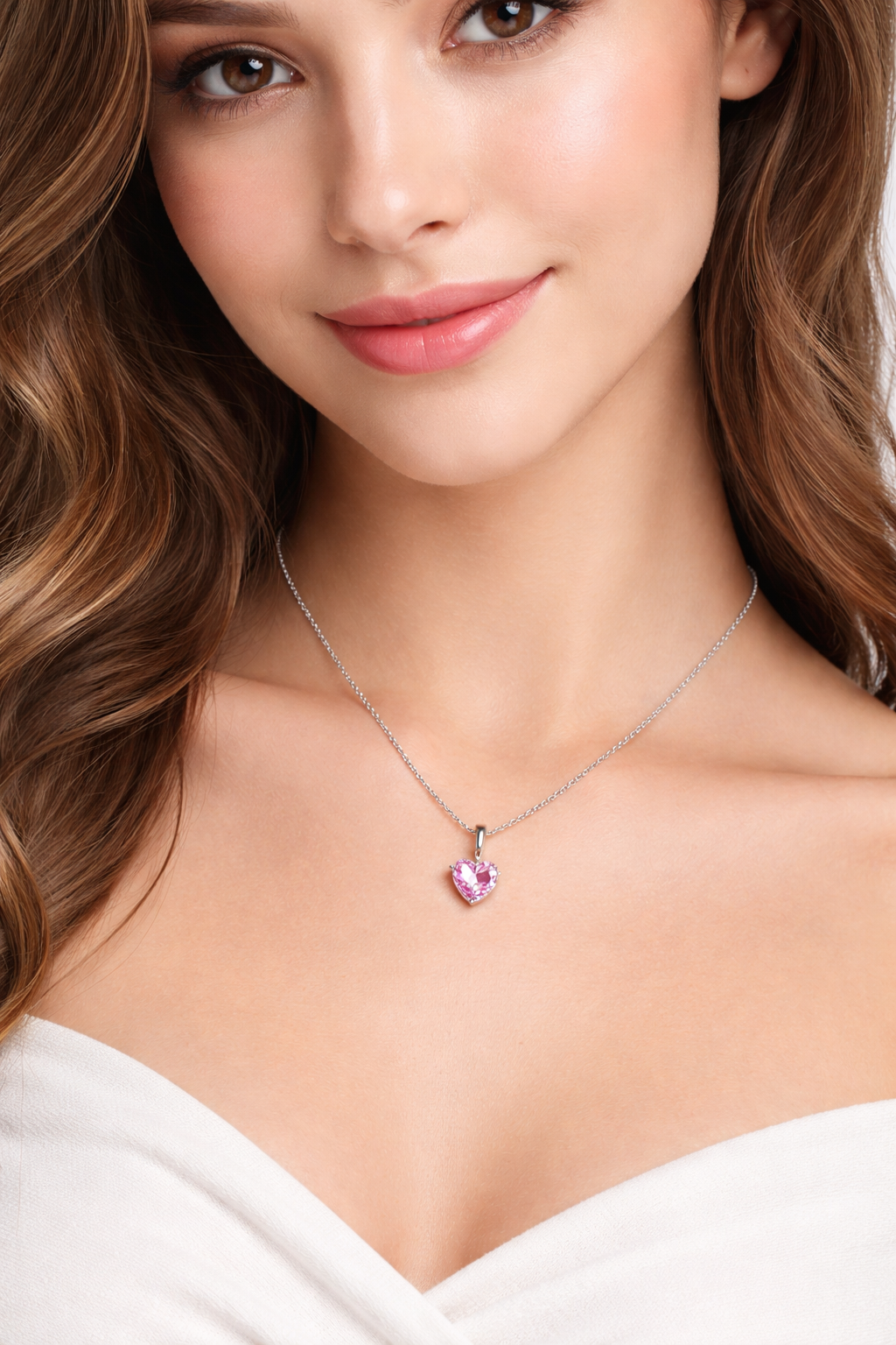 Minimalist Pink Heart Necklace
