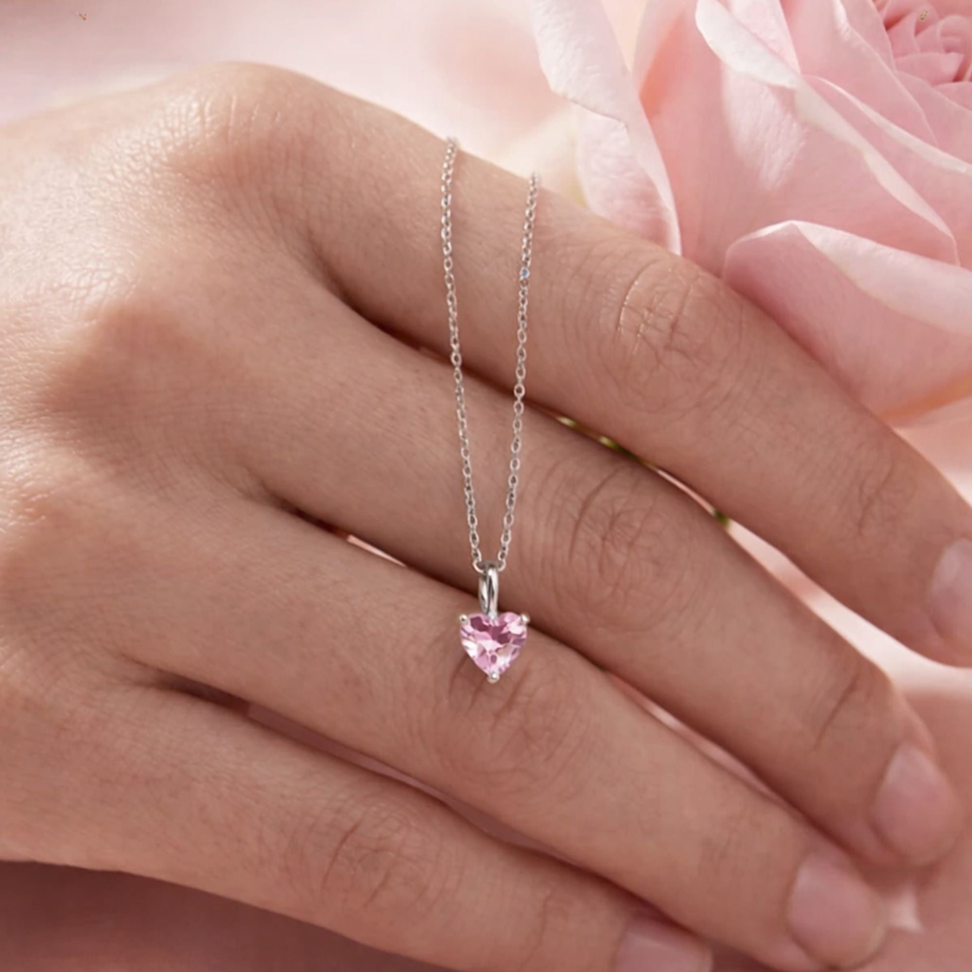 Minimalist Pink Heart Necklace